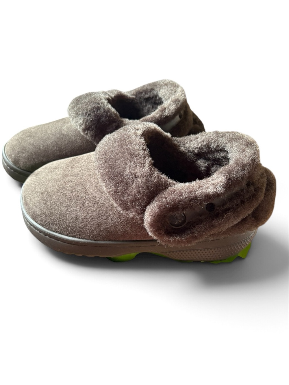 CROCS Women’s/Men’s Brown Faux-Shearling Slip-On Clogs